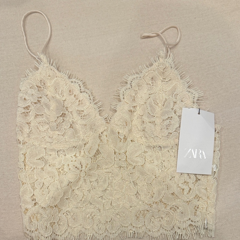 Zara Ivory Lace Bralette